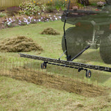 VEVOR Tow Behind Dethatcher, 1.5m Tow Dethatcher with 24 Steel Tines, Lawn Dethatcher Rake for ATV or Mower, Tow Behind Lawn Rake with Lift Handle for Leaves, Pine Needles, and Grass - Low Angle