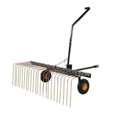 VEVOR Tow Behind Dethatcher, 1.5m Tow Dethatcher with 24 Steel Tines, Lawn Dethatcher Rake for ATV or Mower, Tow Behind Lawn Rake with Lift Handle for Leaves, Pine Needles, and Grass - Extra Image