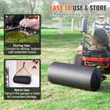 VEVOR Tow Behind Lawn Roller, 400lbs Sand/Water Filled Yard Roller, LLDPE Drum and Steel Frame Sod Roller with Easy-turn Plug, Tow Behind a Tractor or ATV for Lawn, Garden, Farm, Park, Black - Side View