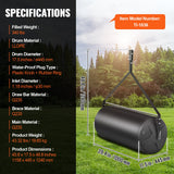 VEVOR Tow Behind Lawn Roller, 400lbs Sand/Water Filled Yard Roller, LLDPE Drum and Steel Frame Sod Roller with Easy-turn Plug, Tow Behind a Tractor or ATV for Lawn, Garden, Farm, Park, Black - Close-Up Angle