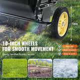 VEVOR Broadcast Spreader, 100 LB Tow Behind Poly Drop Spreader with 10" Wheels, Steel Spike Aerator, Fertilizer Spreader, Garden Seeder, and Salt