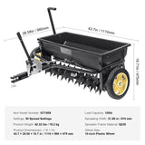 VEVOR Broadcast Spreader, 100 LB Tow Behind Poly Drop Spreader with 10