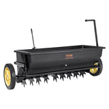 VEVOR Broadcast Spreader, 100 LB Tow Behind Poly Drop Spreader with 10