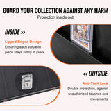 VEVOR 35 Graded Sports Card Display Case, 617 x 775 x 55 mm, Baseball Card Display Frame with 98% UV Protection Clear View PC Glass, Lockable Wall