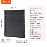 VEVOR 35 Graded Sports Card Display Case, 617 x 775 x 55 mm, Baseball Card Display Frame with 98% UV Protection Clear View PC Glass, Lockable Wall Cabinet for Football Basketball Hockey Trading Card - Close-Up Angle