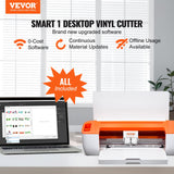 VEVOR Vinyl Cutter Machine, Bluetooth Connectivity DIY Cutting Machine, Compatible with iOS, Android, Windows and Mac, Massive Designs Included, for Creating Customized Cards, Home Decor - Front View
