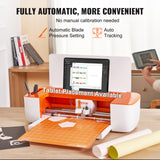 VEVOR Vinyl Cutter Machine, Bluetooth Connectivity DIY Cutting Machine, Compatible with iOS, Android, Windows and Mac, Massive Designs Included, for Creating Customized Cards, Home Decor - Top-Down View