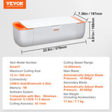 VEVOR Vinyl Cutter Machine, Bluetooth Connectivity DIY Cutting Machine, Compatible with iOS, Android, Windows and Mac, Massive Designs Included, for Creating Customized Cards, Home Decor - Close-Up Angle