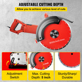 VEVOR Electric Concrete Saw, 14" Concrete Cutter, 1800W Concrete Saw, Electric Circular Saw with 14" Blade and Tools, Masonry Saw for Granite, Brick,