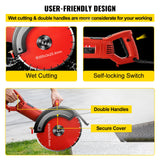 VEVOR Electric Concrete Saw, 14" Concrete Cutter, 1800W Concrete Saw, Electric Circular Saw with 14" Blade and Tools, Masonry Saw for Granite, Brick,
