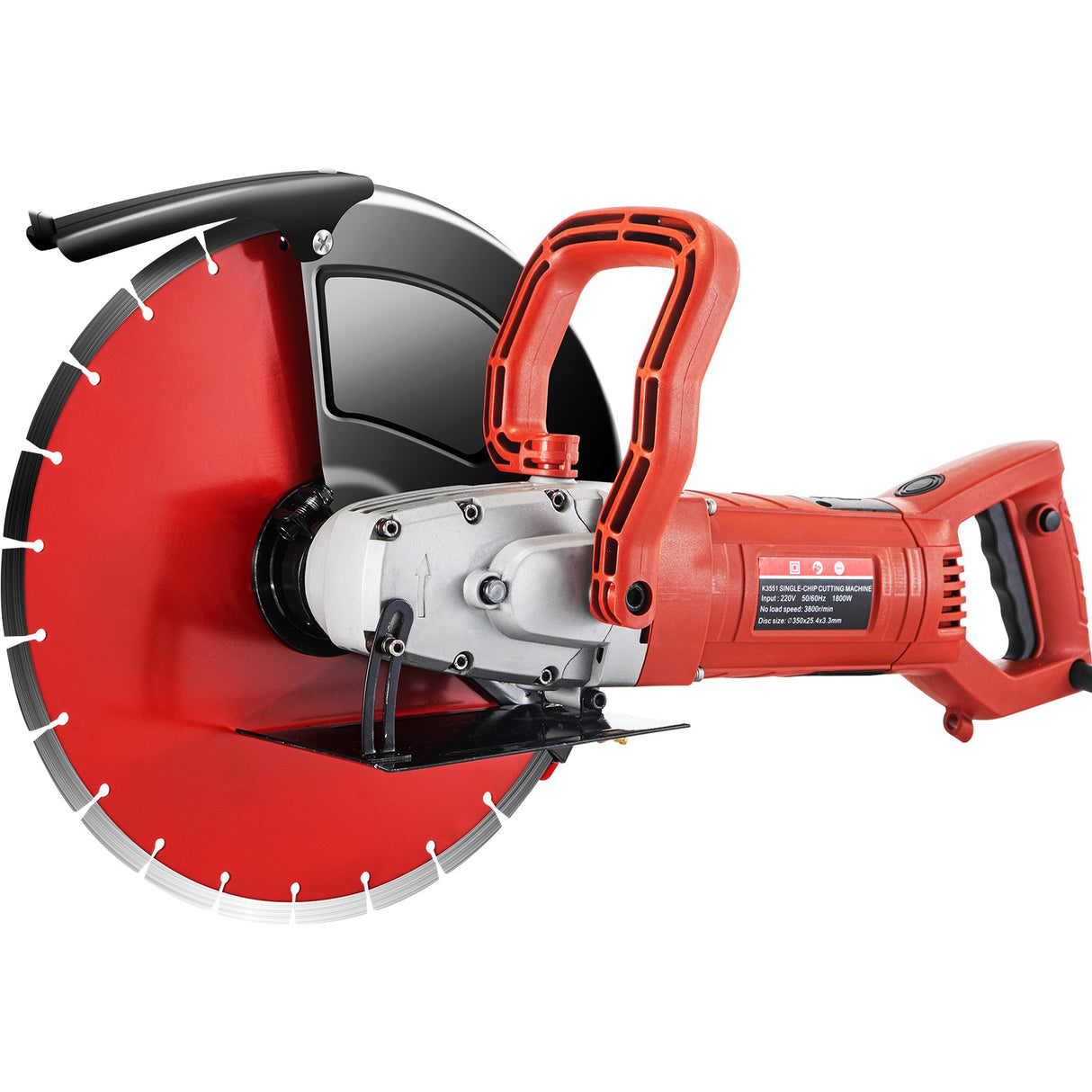 VEVOR Electric Concrete Saw, 14" Concrete Cutter, 1800W Concrete Saw, Electric Circular Saw with 14" Blade and Tools, Masonry Saw for Granite, Brick,