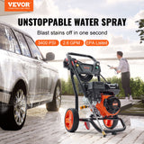 VEVOR Gas Pressure Washer Gas Powered Washer 3400 PSI 2.6 GPM 210cc 5 Nozzles - Front View