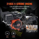 VEVOR Gas Pressure Washer Gas Powered Washer 3600 PSI 2.6 GPM 210cc 5 Nozzles - Side View