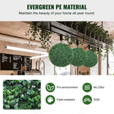 VEVOR Artificial Topiaries Boxwood Trees, (2 Pieces), Ball-Shape Faux Topiaries Plant, All-year Green Feaux Plant Decorative Balls for Backyard, Balcony,Garden, Wedding and Home - Side View