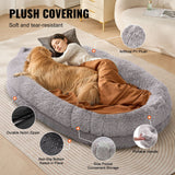 VEVOR Human Dog Bed 1820x1220x250 mm Human Size Dog Bean Bed Washable PV Velvet - Side View