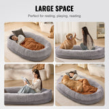 VEVOR Human Dog Bed 1820x1220x250 mm Human Size Dog Bean Bed Washable PV Velvet - 45-Degree Angle