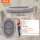 VEVOR Human Dog Bed 1820x1220x250 mm Human Size Dog Bean Bed Washable PV Velvet - Rear View