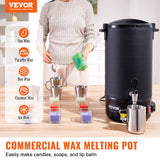 VEVOR Wax Melter for Candle Making 10Liter Electric Pot Commercial or Home Use - Front View