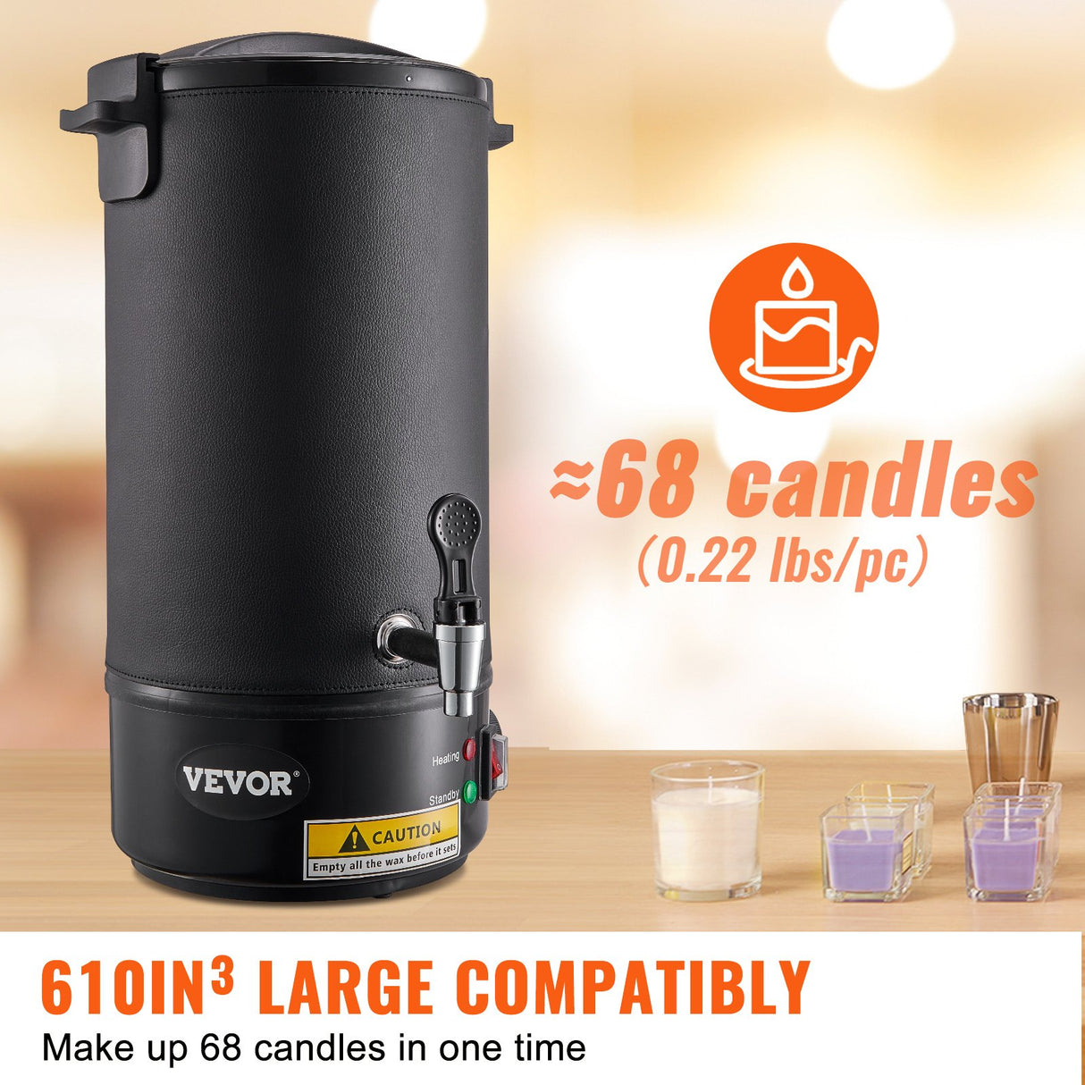 VEVOR Wax Melter for Candle Making 10Liter Electric Pot Commercial or Home Use