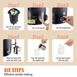 VEVOR Wax Melter for Candle Making 10Liter Electric Pot Commercial or Home Use - Rear View
