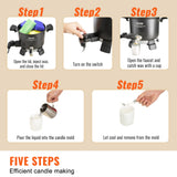 VEVOR Wax Melter for Candle Making, 5 Liter Large Electric Wax Melting Pot Easy Pour Spout, 4-level Temperature Control, Easy Clean for Candle Soap Cream Beauty Bulk Production Business or Home - Rear View