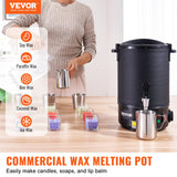 VEVOR Wax Melter for Candle Making 6.5Liter Electric Pot Commercial or Home Use - Front View