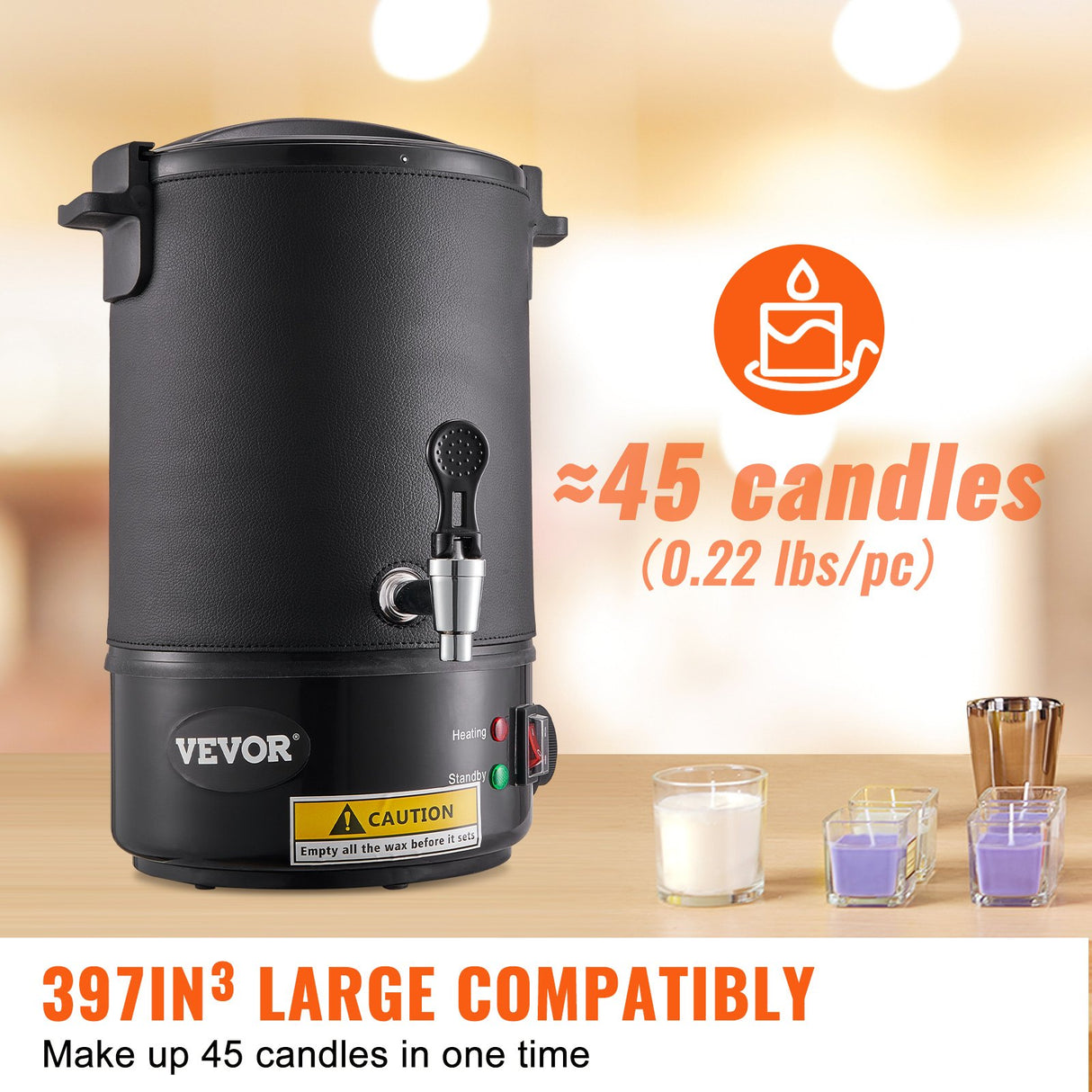 VEVOR Wax Melter for Candle Making 6.5Liter Electric Pot Commercial or Home Use