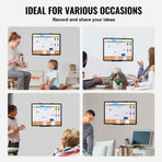 24"x 18" Monthly Calendar Whiteboard & Cork Board Combo with Aluminum Frame – 2-in-1 Magnetic Dry Erase Bulletin Board for Wall Mount – Ideal for School, Home, Office