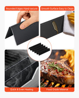 VEVOR Flavorizer Bars, 39cm Grill Replacement Part, for Weber Spirit I & II 300 Series Grills, Including Spirit E-310, ll S-310, ll E-320, Porcelain-enameled Steel Thicker Heat Plate, 5 Pack - 45-Degree Angle