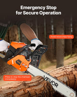 VEVOR 52cc Gas Chainsaw 1.8 kW Gas Powered 455 mm Chainsaw For Wood Cutting - 45-Degree Angle