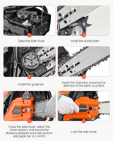 VEVOR 52cc Gas Chainsaw 1.8 kW Gas Powered 455 mm Chainsaw For Wood Cutting - Rear View