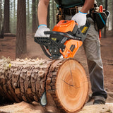 VEVOR 52cc Gas Chainsaw 1.8 kW Gas Powered 455 mm Chainsaw For Wood Cutting - Low Angle