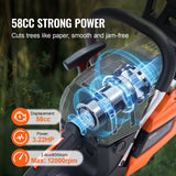 VEVOR 58CC 508mm Gasoline Chainsaw Gas Powered Wood Cutting Engine Gas Chain Saw