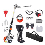 VEVOR 15.7-inch 26CC 2 Cycle Gas Hedge Trimmer, Gas Powered Pole Hedge Trimmer with Dual Sided Dual Action Blade, Adjustable Trimmer Head, Suitable