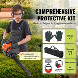 VEVOR 23.2-inch 26CC 2 Cycle Gas Hedge Trimmer, Gas Powered Handheld Hedge Trimmer with Dual Sided Dual Action Blade, 180° Adjustable Trimmer Head, Suitable for Trimming Shrubs, Low Bushes - 45-Degree Angle