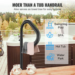 Hot Tub Handrail, 360 Rotatable Spa Side Handrail with 48"-63" Adjustable Height, Rust-proof Aluminum Spa, image 5