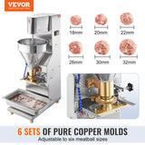 VEVOR Commercial Meatball Forming Machine, 280 PCs/min Automatic Meatball Maker, 1100W Electric Fish Beef Pork Shrimp Ball Making Tool, Stainless
