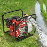 Gasoline Engine Water Pump, 80 mm, 7HP 265 GPM, 43 m Lift, 7 m Suction, 4-Stroke Gas Powered Trash Water Transfer Pump Portable High Pressure with 25ft Hose for Irrigation Pool, EPA Certified