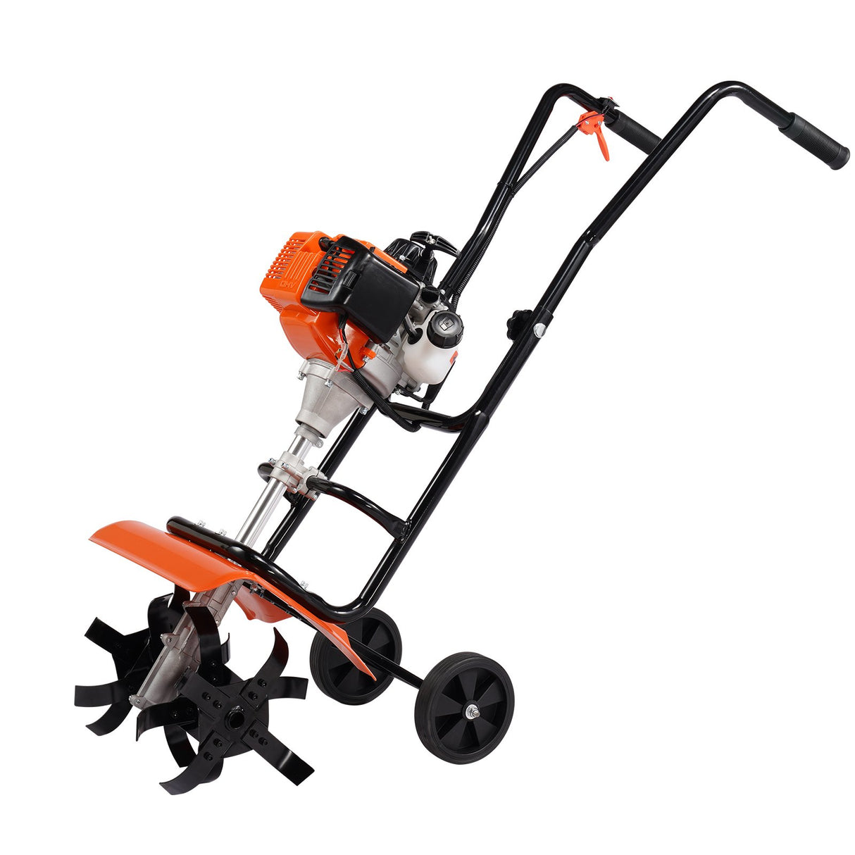 VEVOR Tiller Cultivator Gas Powered, 38CC 4-Stroke Garden Cultivator, Tiller with 4 Steel Adjustable Front Tines for Lawn, Garden and Field Soil