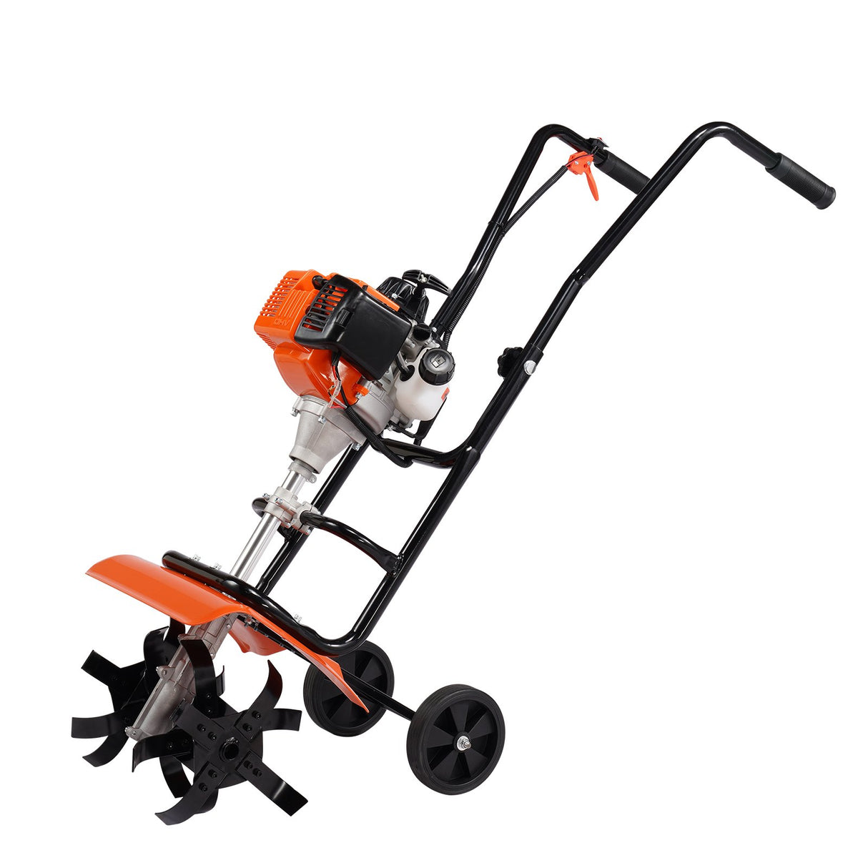 VEVOR Tiller Cultivator Gas Powered, 38CC 4-Stroke Garden Cultivator, Tiller with 4 Steel Adjustable Front Tines for Lawn, Garden and Field Soil