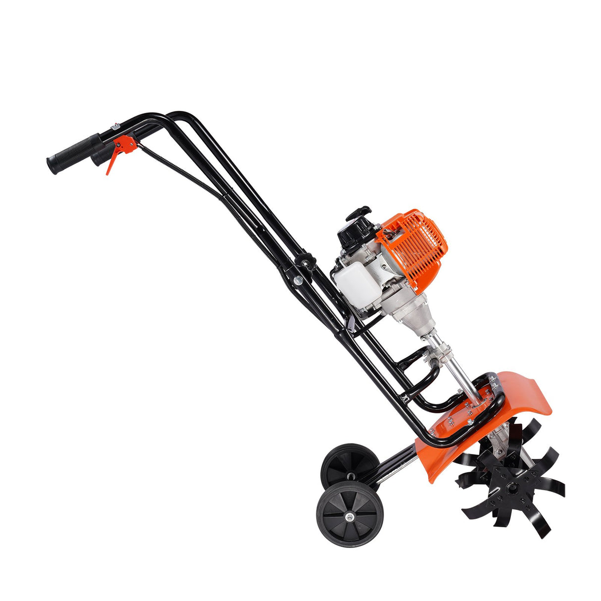 VEVOR Tiller Cultivator Gas Powered, 38CC 4-Stroke Garden Cultivator, Tiller with 4 Steel Adjustable Front Tines for Lawn, Garden and Field Soil
