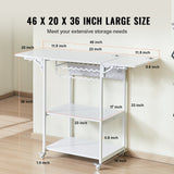 VEVOR Heat Press Table 3Tier Movable Heat Press Stand Foldable with Wheels White - 45-Degree Angle