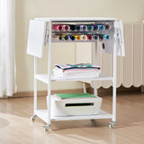 VEVOR Heat Press Table 3Tier Movable Heat Press Stand Foldable with Wheels White - Low Angle