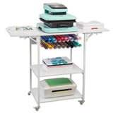 VEVOR Heat Press Table 3Tier Movable Heat Press Stand Foldable with Wheels White