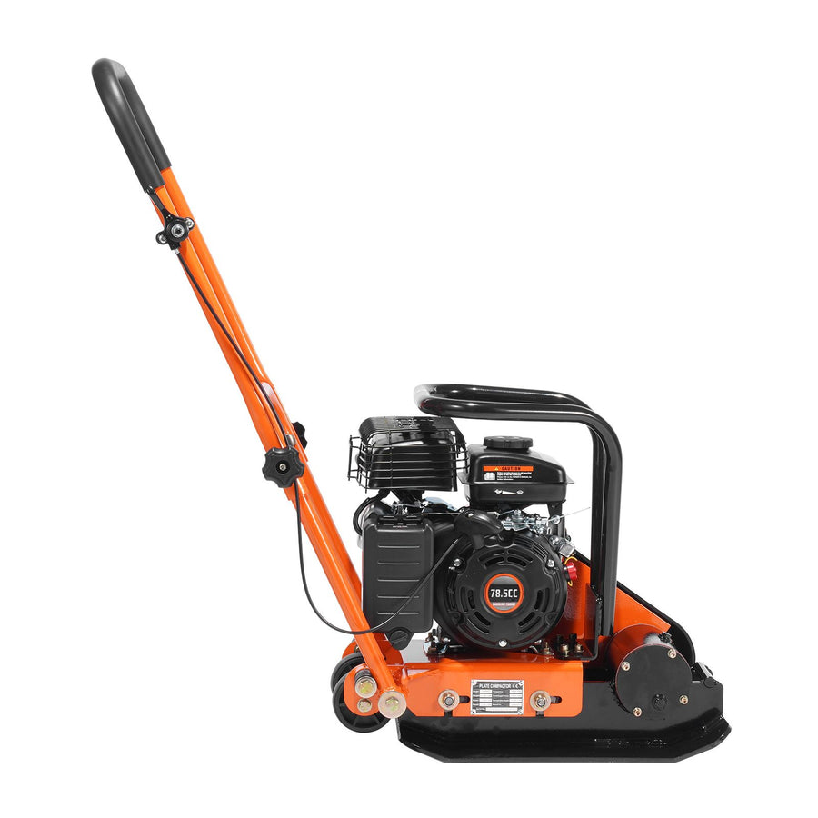 Plate Compactor, 2.8 HP 78.5CC Gas Engine 5,250 VPM, 870 kg Force Vibratory Compaction Tamper with 18.7 x 11.8 inch Plate for Walkways, Patios, Asphalts, Paver Landscaping
