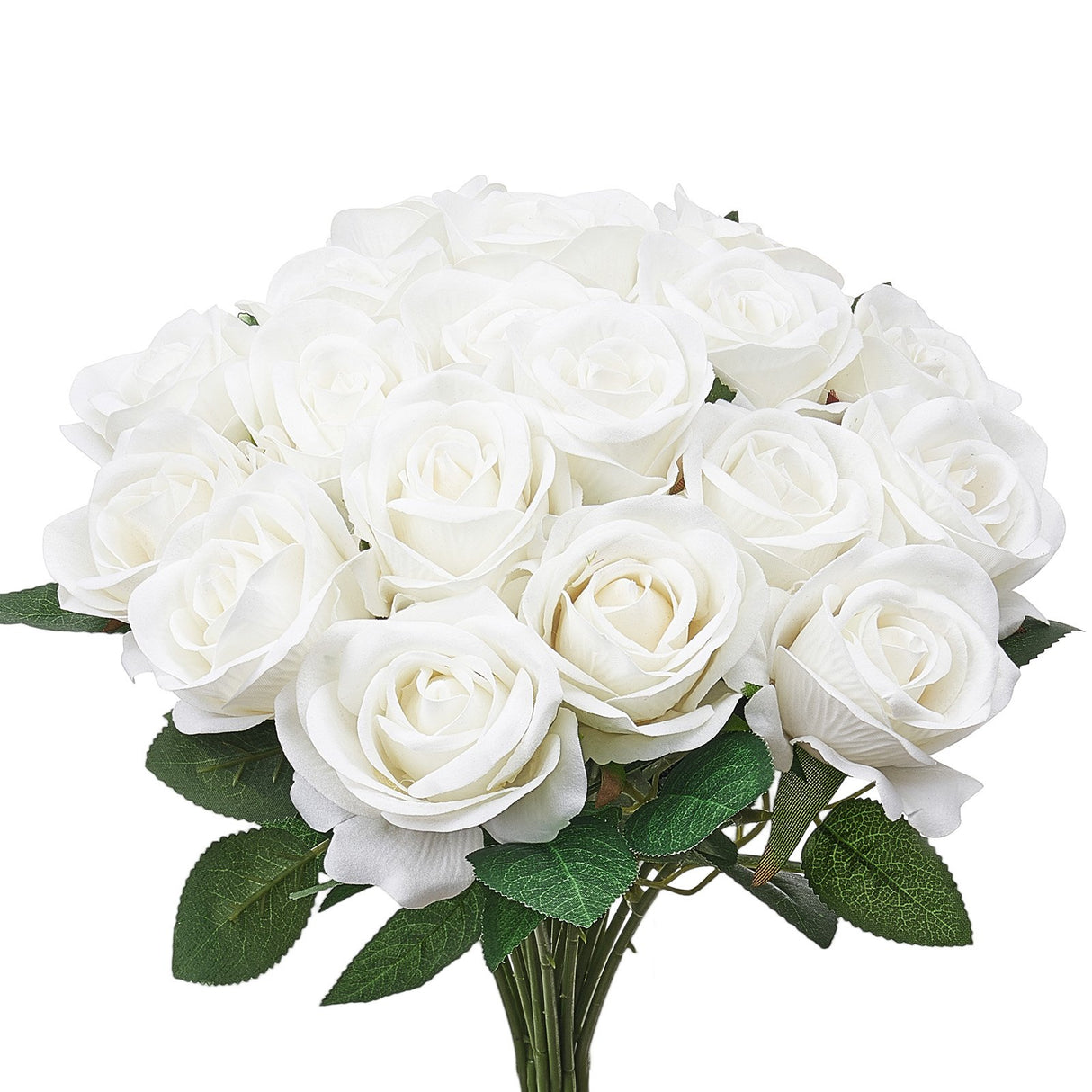 VEVOR 120 Pcs White Roses Artificial Flowers Realistic Bouquet Xmas Home Decor