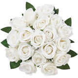 VEVOR 60 Pcs White Rose Artificial Flowers Realistic Bouquet for Xmas Home Decor - Extra Image