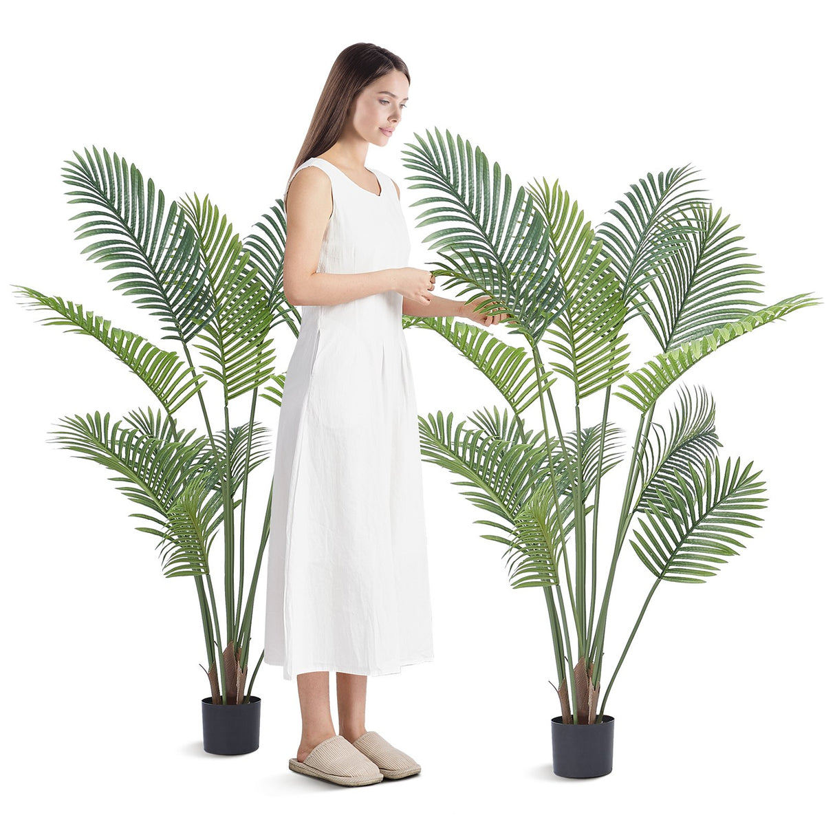 VEVOR Artificial Palm Tree, 1.5m Tall Faux Plant, Secure PE Material & Anti-Tip Tilt Protection Low-Maintenance Plant, Lifelike Green Fake Tree for Home Office Warehouse Decor Indoor Outdoor