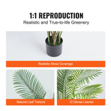 VEVOR Artificial Palm Tree, 1.5m Tall Faux Plant, Secure PE Material & Anti-Tip Tilt Protection Low-Maintenance Plant, Lifelike Green Fake Tree for Home Office Warehouse Decor Indoor Outdoor - Top-Down View