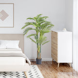 VEVOR Artificial Gold Cane Palm Tree, 2m Tall Faux Plant, PE Material & Anti-Tip Tilt Protection Low-Maintenance Plant, Lifelike Green Fake Tree for Home Office Warehouse Decor Indoor Outdoor - Low Angle